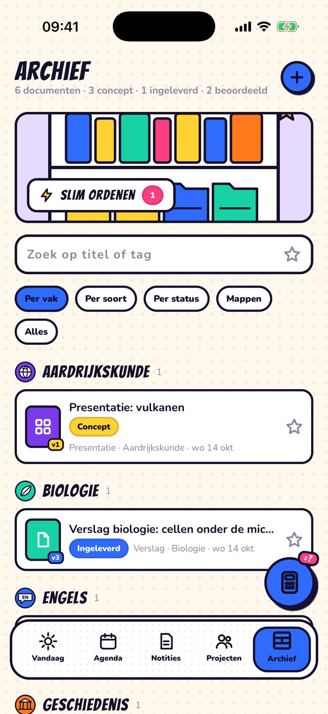 Archief: Verslagen per jaar en vak.
