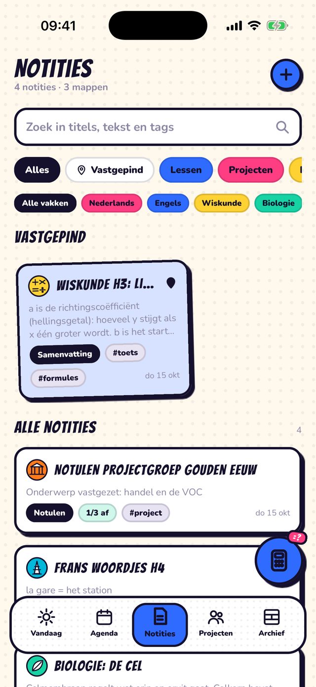 Notities: Mappen, tags en sjablonen.