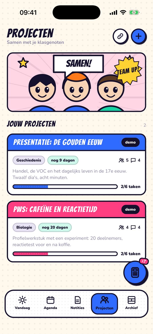 Projecten: Samen met je klasgenoten.